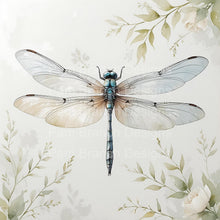 Dragonfly Floral Rice Paper For Decoupage 3 Inch Bundle D594