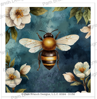 Rice Paper for Decoupage Vibrant Bee, Alternative to Napkin - Decoupage Sheet, D132