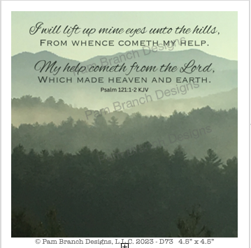 Rice paper with a gray sunrise in the mountains with the bible verse 