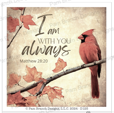 Rice paper with a Cardinal in Fall Leaves - Decoupage Sheet, Bible Verse Craft D125