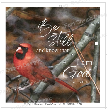 Rice paper with a male cardinal on a branch with fall colors in the background. The bible verse is 