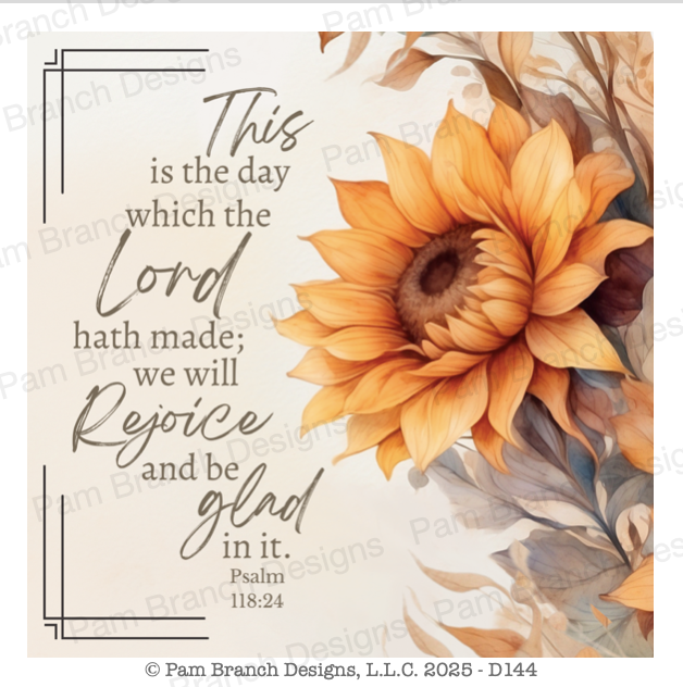 Rice Paper for Decoupage, Sunflower with Bible Verse,  