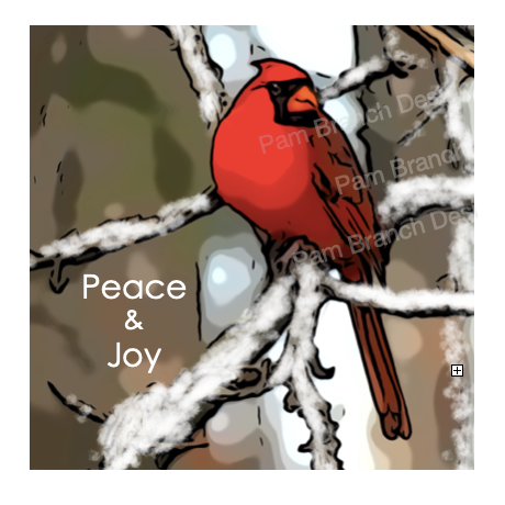 Peace and Joy, Cardinal Christmas, Decoupage Sheet, Tissue Paper D6