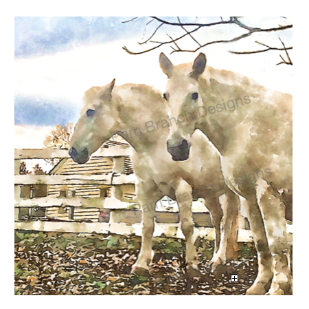 Horses Behind a Fence, Decoupage Sheet, Tissue Paper D7