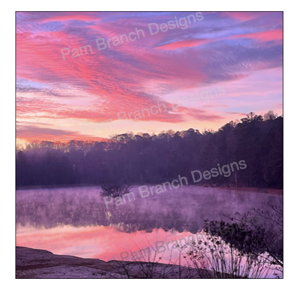 Sunrise Over the Lake, Decoupage Sheet, Tissue Paper D9