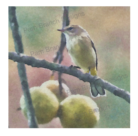 Bird on a Branch, Decoupage Sheet, Tissue Paper D15