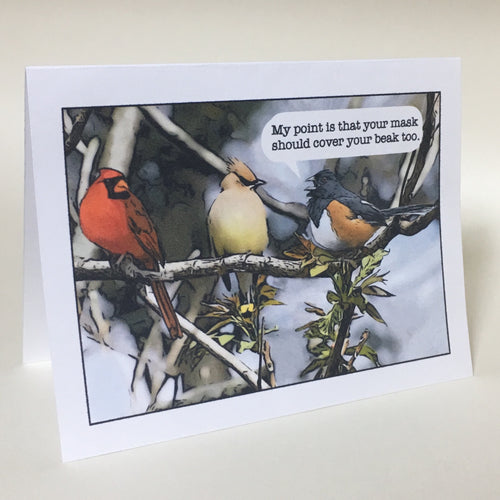 Northern Cardinal, Towhee, Cedar Waxwing Greeting Cards, 4 Pack #C9