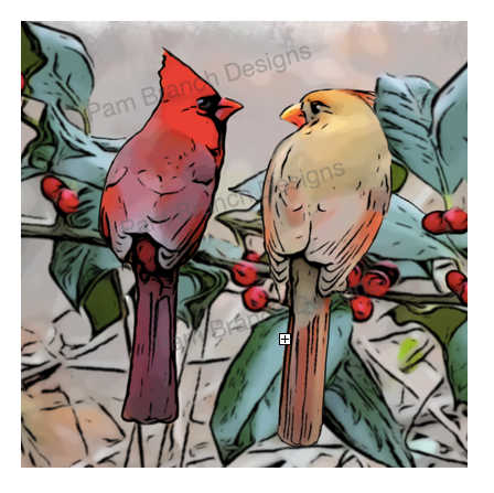 Cardinals on Holly Leaf, Decoupage Sheet, Christmas D3
