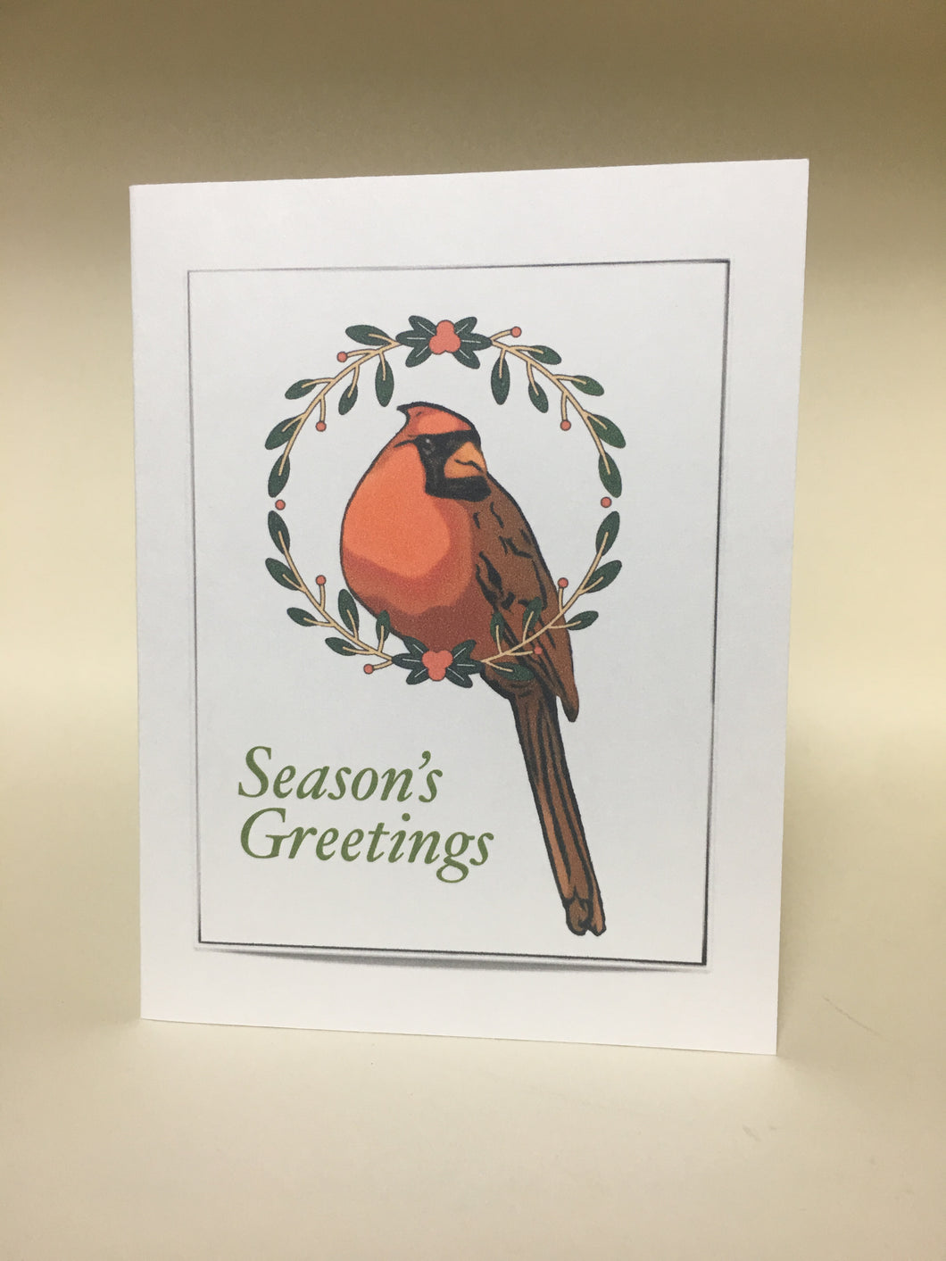 Cardinal Christmas Greeting Cards, 4 Pack, Cardinal Gift, Seasons Greetings, Thinking of You, Miss You, Holiday Card #C25
