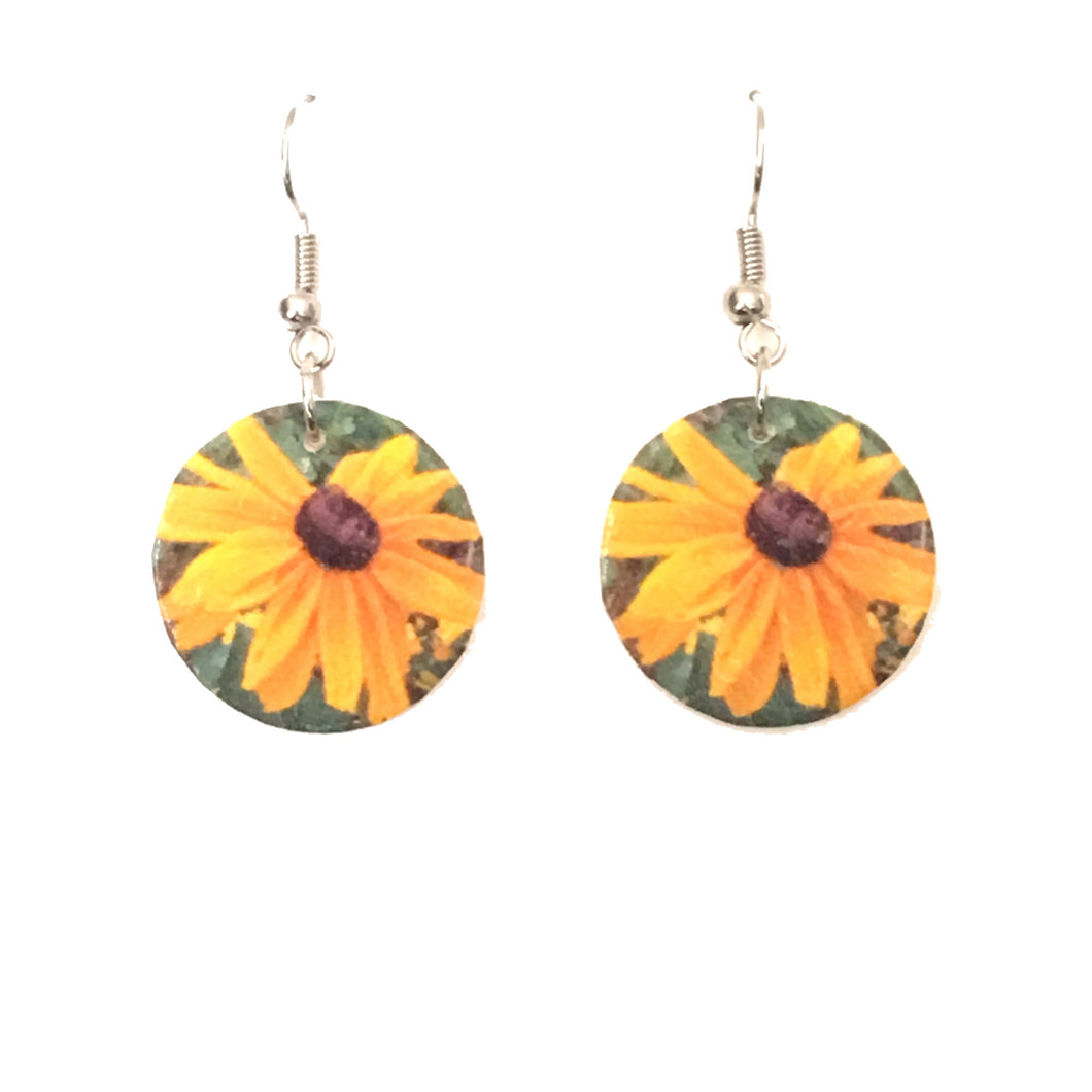 Round Sunflower Earrings - E655